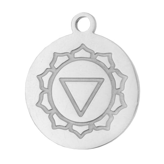 AMULETO CHARM DE ACERO CHAKRA AUTOESTIMA