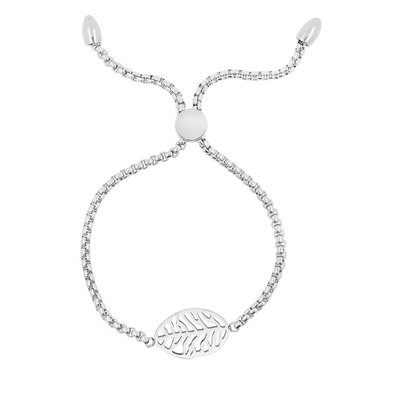 PULSERA ACERO AJUSTABLE HOJA