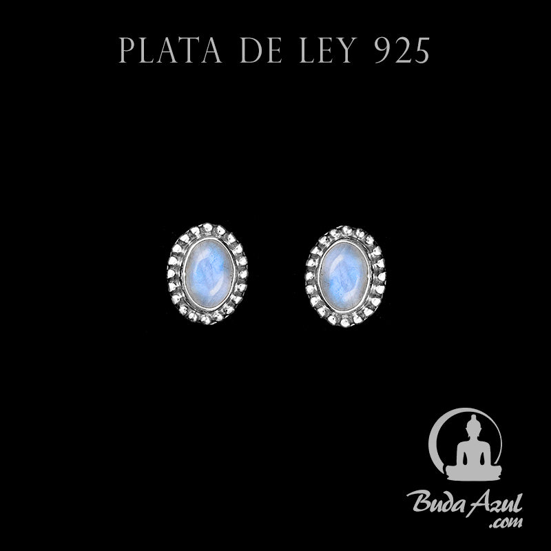 Pendientes Plata Ley 925 Piedra Luna MOD.5 REF300