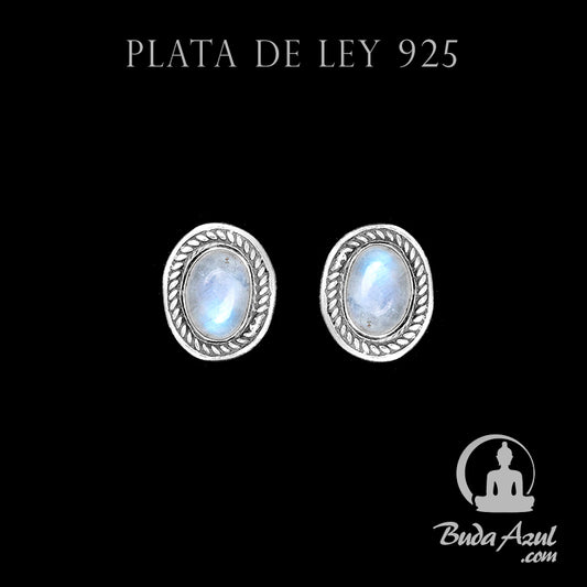 Pendientes Plata Ley 925 Piedra Luna MOD.5 REF400