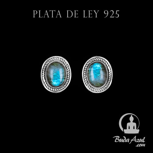 Pendientes Plata Ley 925 Labradorita MOD.4 REF500