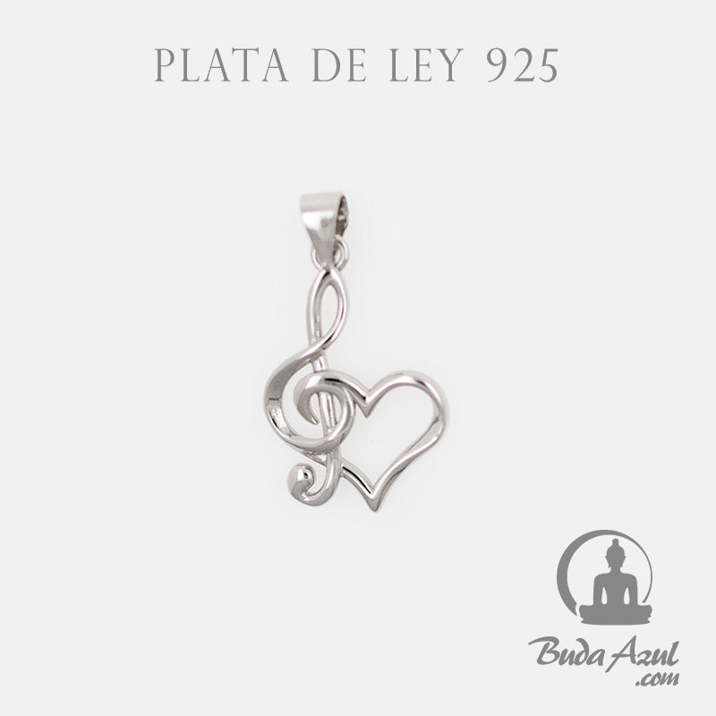 Colgante Plata de Ley 925 CORAZON MUSICAL REF. 490