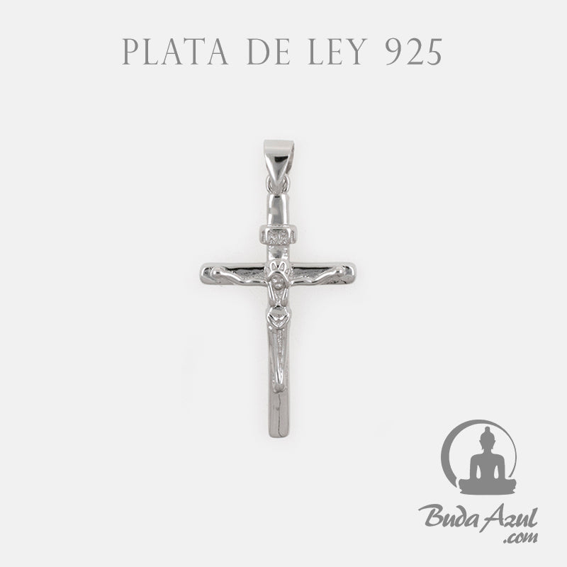 Colgante Plata CRUZ CON CRISTO DOBLE REF 690