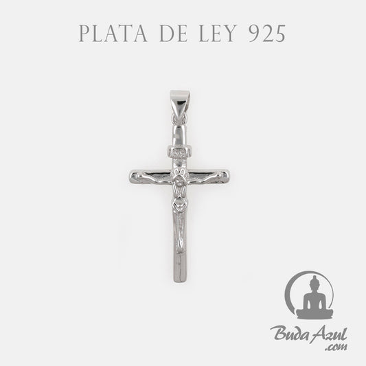 Colgante Plata CRUZ CON CRISTO DOBLE REF 690