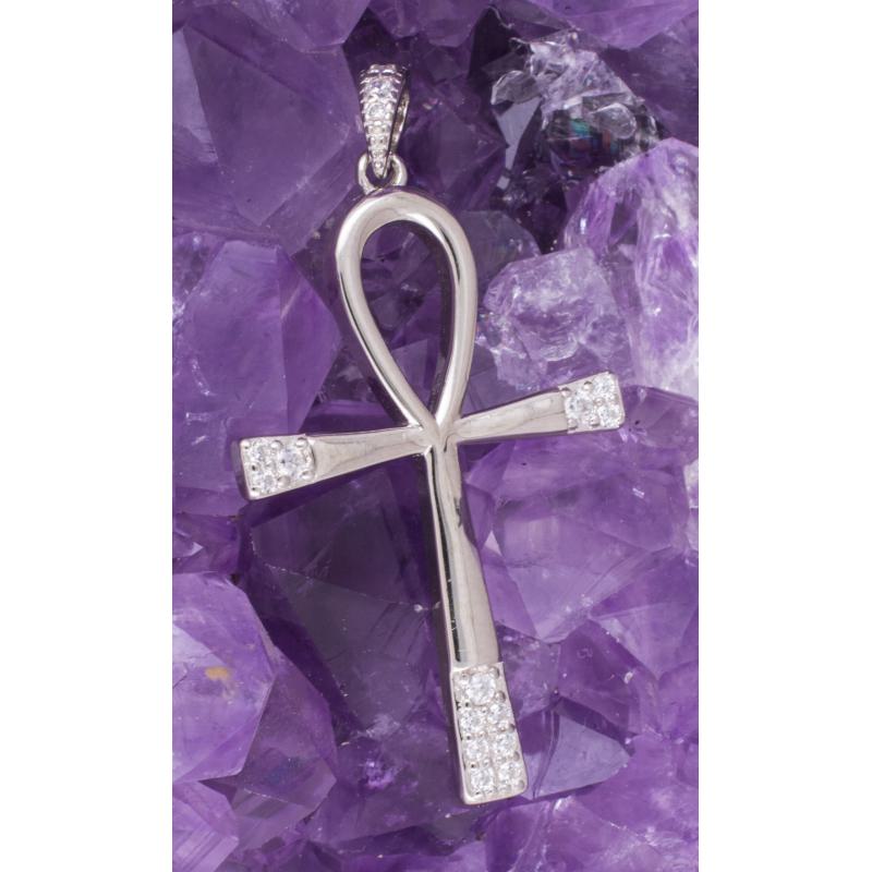 Colgante Plata CRUZ EGIPCIA CIRCONITAS REF. 790