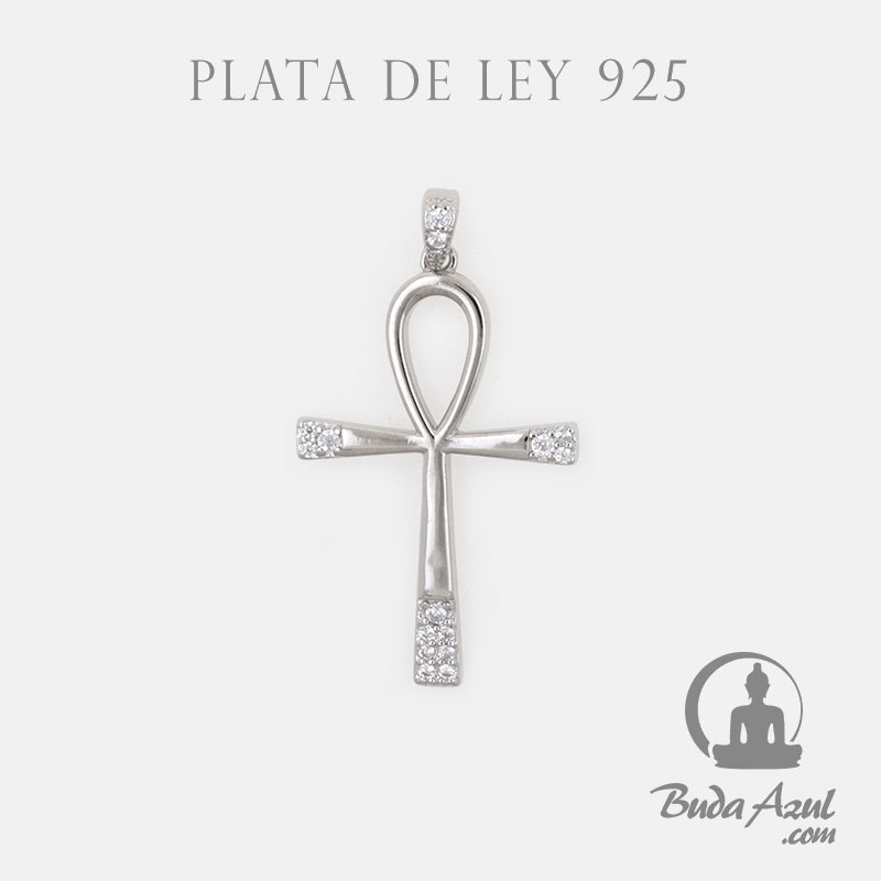 Colgante Plata CRUZ EGIPCIA CIRCONITAS REF. 790