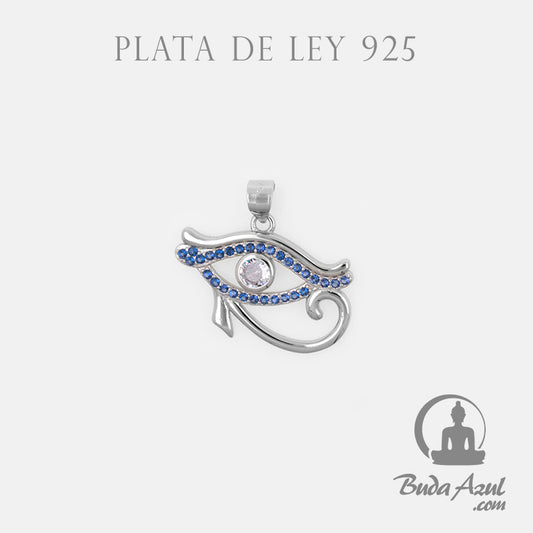 Colgante Plata OJO HORUS CIRCONITAS AZUL REF. 790