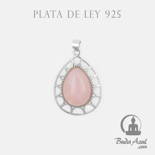 Colgante Plata GOTA CUARZO ROSA REF. 1490