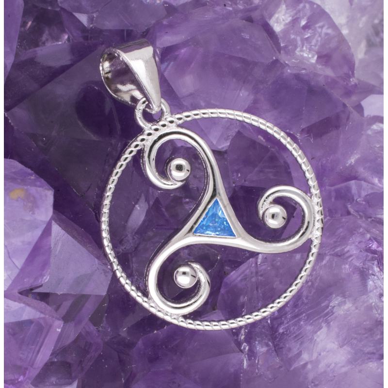 Colgante Plata TRISQUEL PIEDRA AZUL REF 490