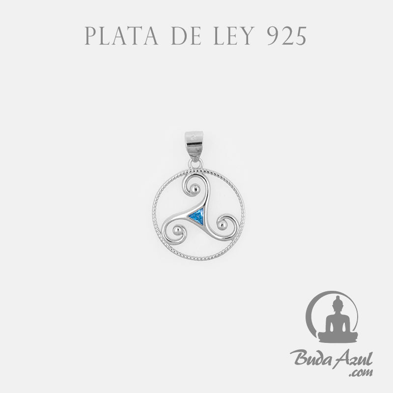 Colgante Plata TRISQUEL PIEDRA AZUL REF 490