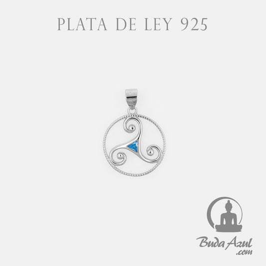 Colgante Plata TRISQUEL PIEDRA AZUL REF 490