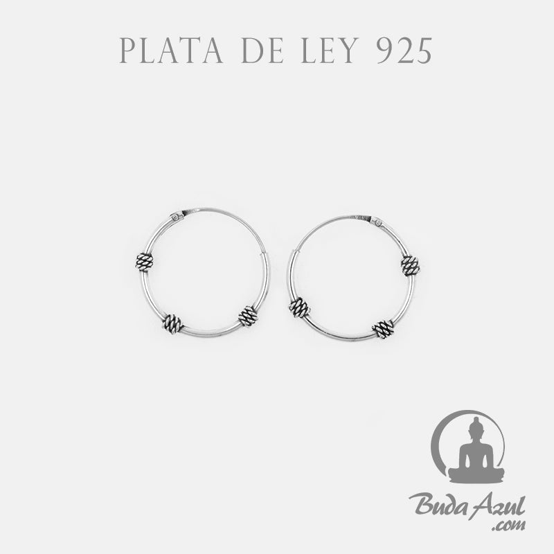 Argollas Plata de Ley 925 16 mm NUDOS REF. 190
