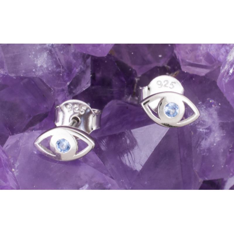 Pendientes Plata OJOS CIRCONITA AZUL 290