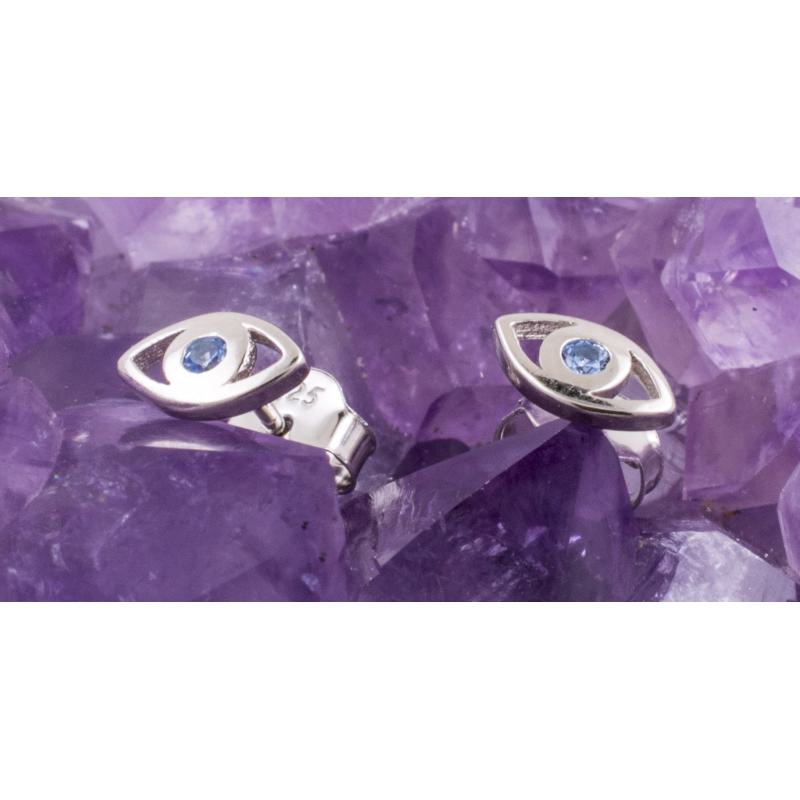 Pendientes Plata OJOS CIRCONITA AZUL 290