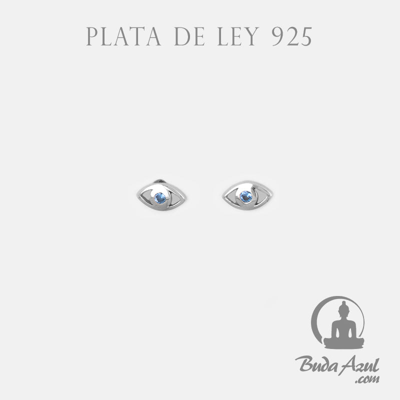 Pendientes Plata OJOS CIRCONITA AZUL 290