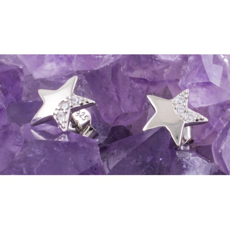 Pendientes Plata ESTRELLA LISO CIRCONITAS 290