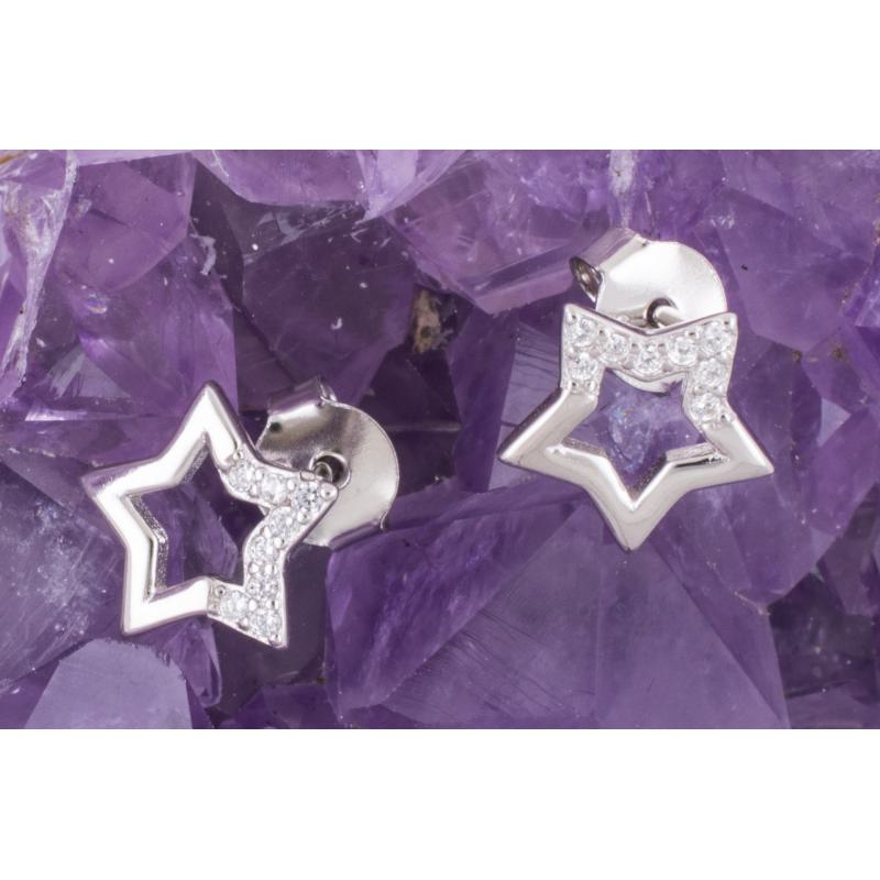 Pendientes Plata ESTRELLA CIRCONITAS DE LADO 290