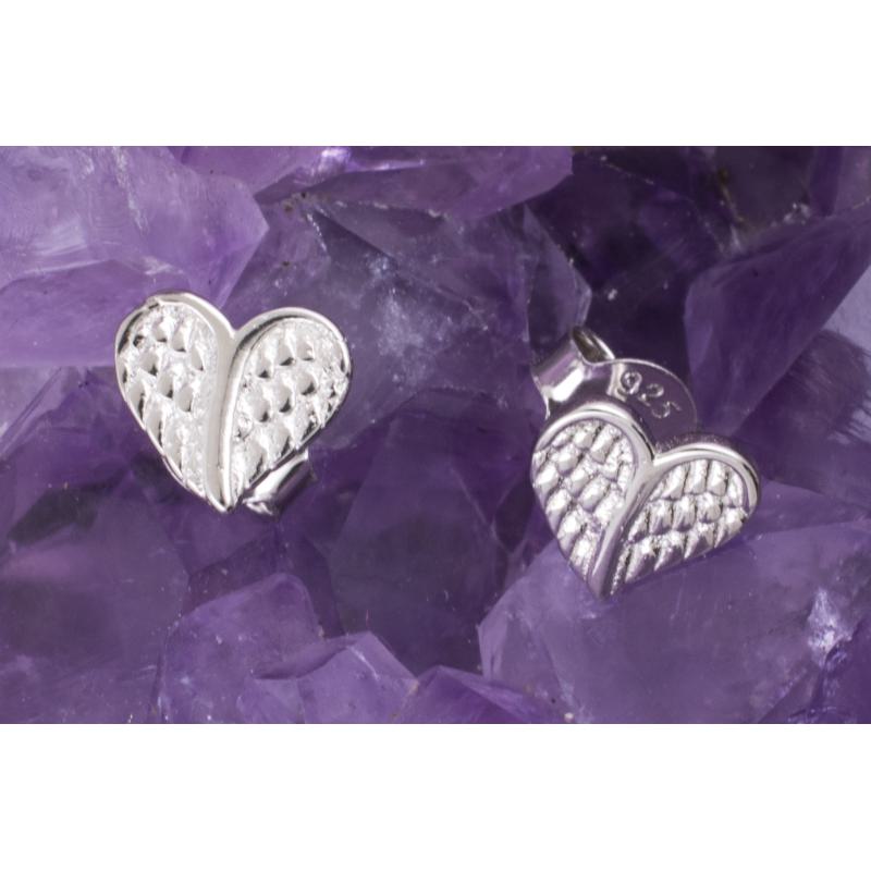 Pendientes Plata de Ley 925 CORAZON ALAS ANGEL 290