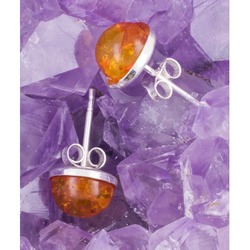 Pendientes Plata de Ley 925 AMBAR REDONDO REF. 390