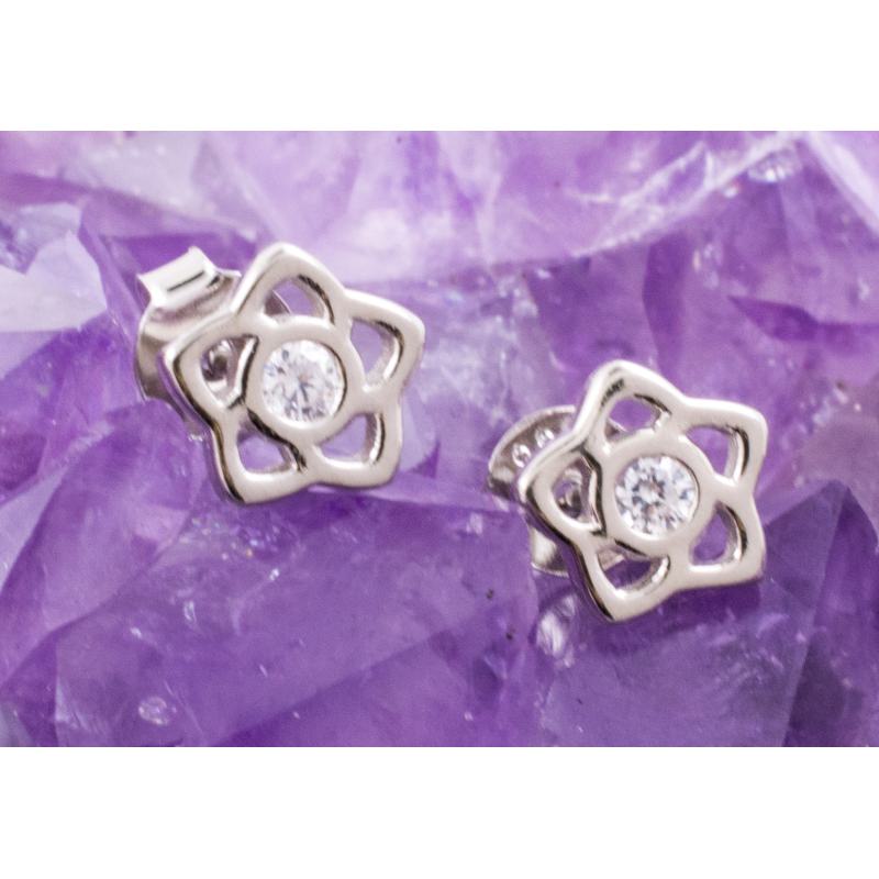 Pendientes Plata FLOR CIRCONITA 390