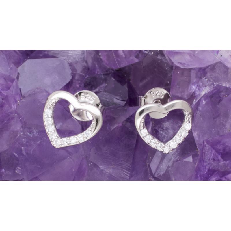 Pendientes Plata CORAZON CIRCONITAS DEBAJO 390