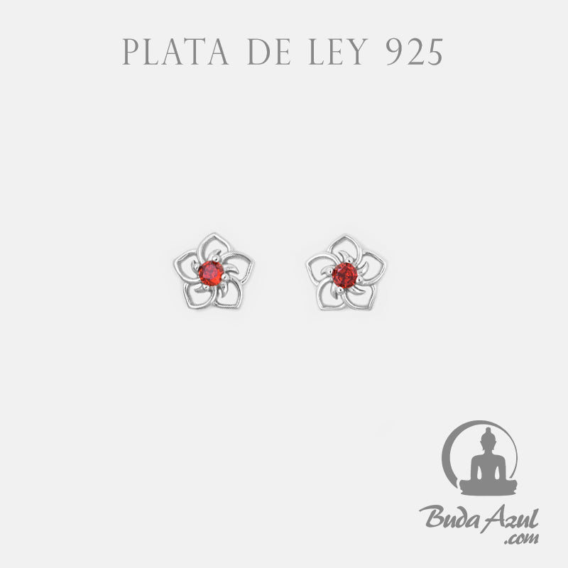 Pendientes Plata FLOR CIRCONITA NARANJA 390