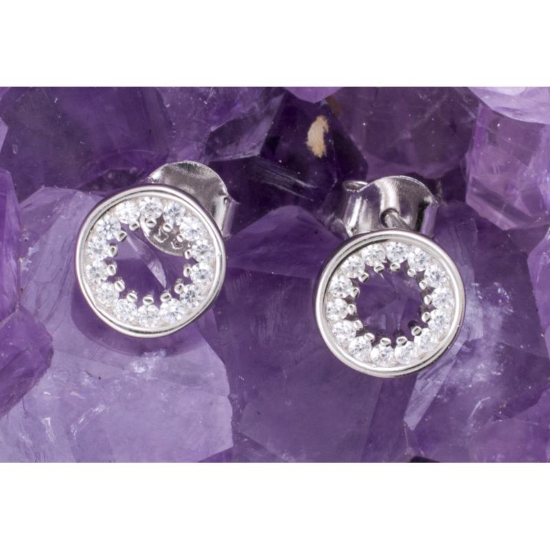 Pendientes Plata RUEDA PQ. CIRCONITAS 390