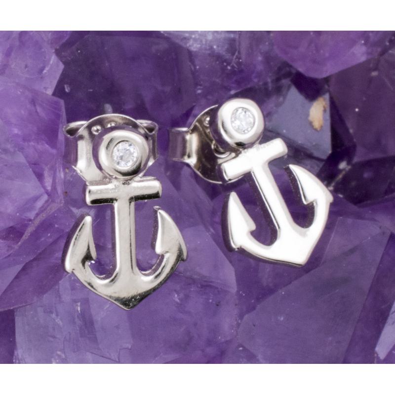 Pendientes Plata ANCLA CIRCONITA 390