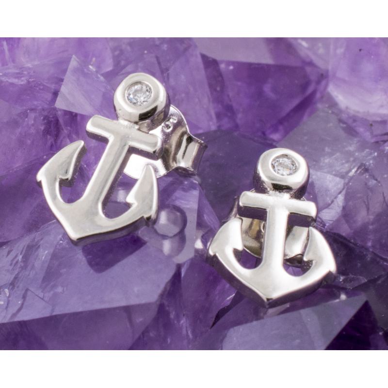 Pendientes Plata ANCLA CIRCONITA 390
