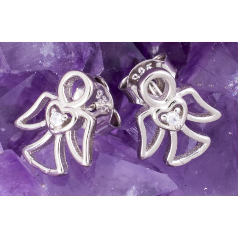 Pendientes Plata ANGEL CORAZON CIRCONITA 390