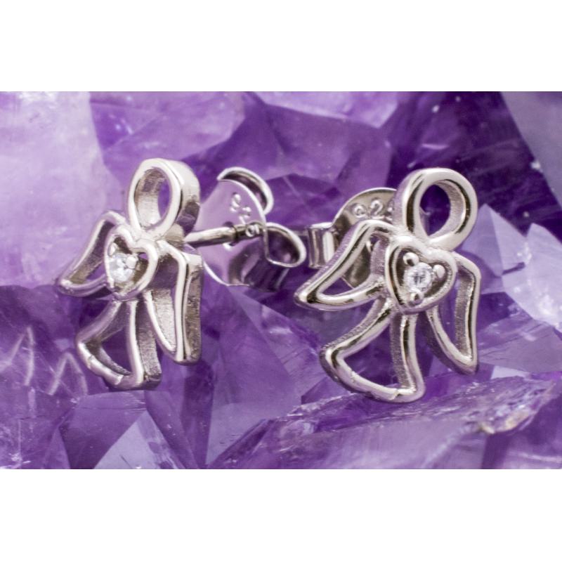 Pendientes Plata ANGEL CORAZON CIRCONITA 390