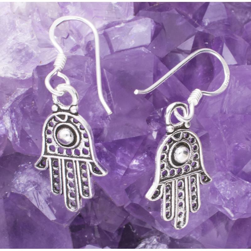 Pendientes Plata Ley 925 MANO DE FATIMA GANCHO 390