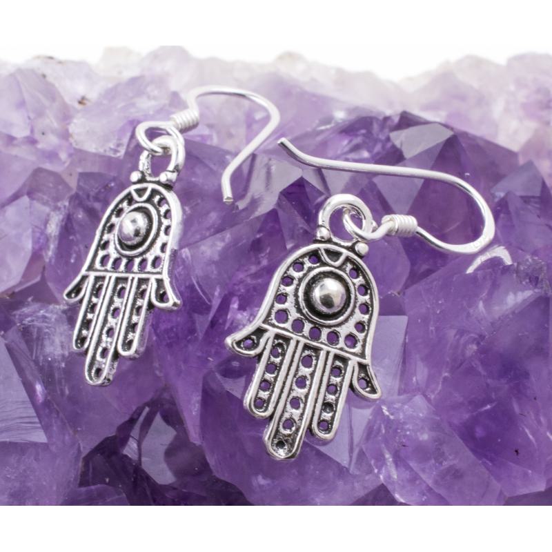 Pendientes Plata Ley 925 MANO DE FATIMA GANCHO 390