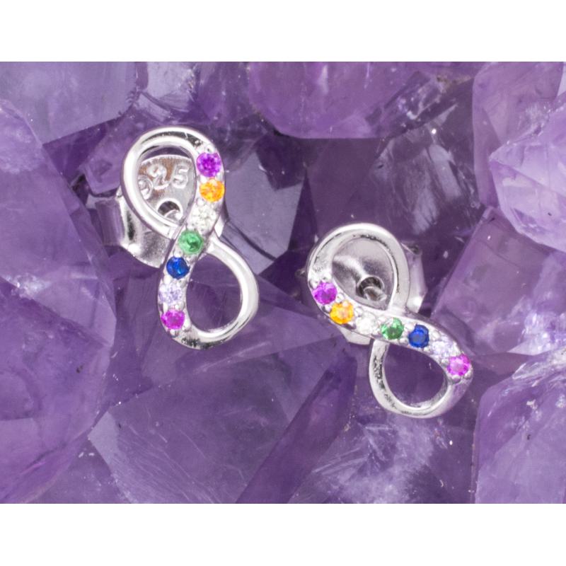 Pendientes Plata INFINITO CIRCONITAS COLORES 390