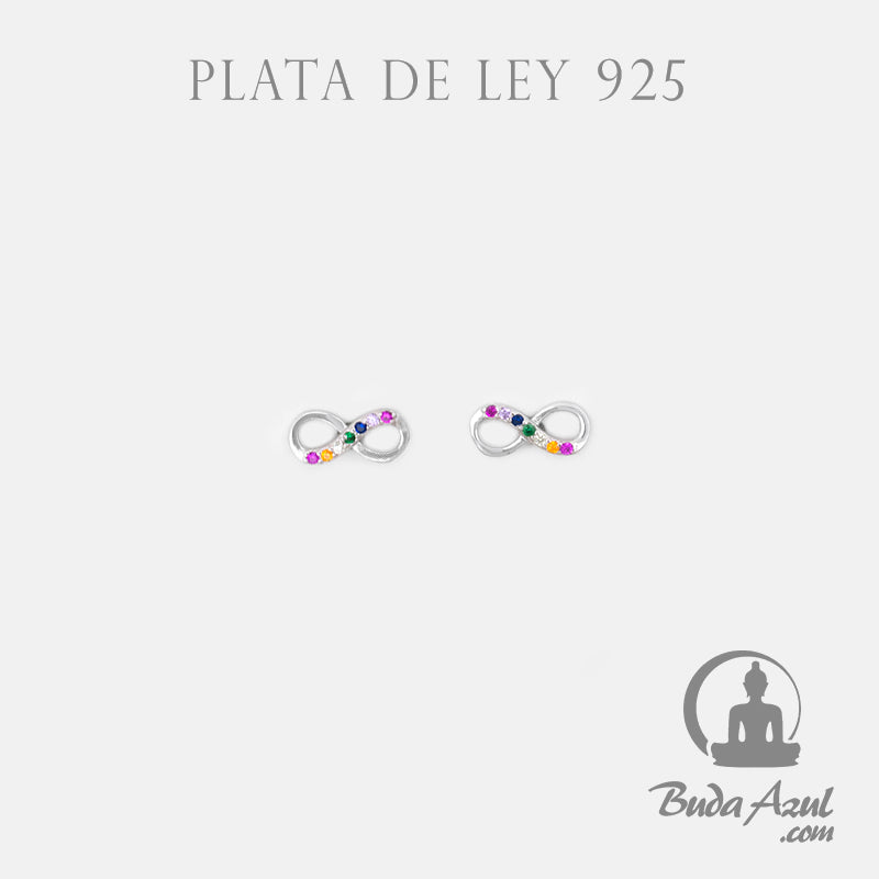 Pendientes Plata INFINITO CIRCONITAS COLORES 390