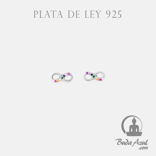 Pendientes Plata INFINITO CIRCONITAS COLORES 390
