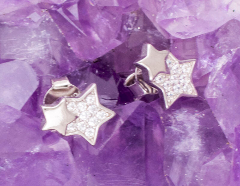 Pendientes Plata DOBLE ESTRELLA CIRCONITAS 390