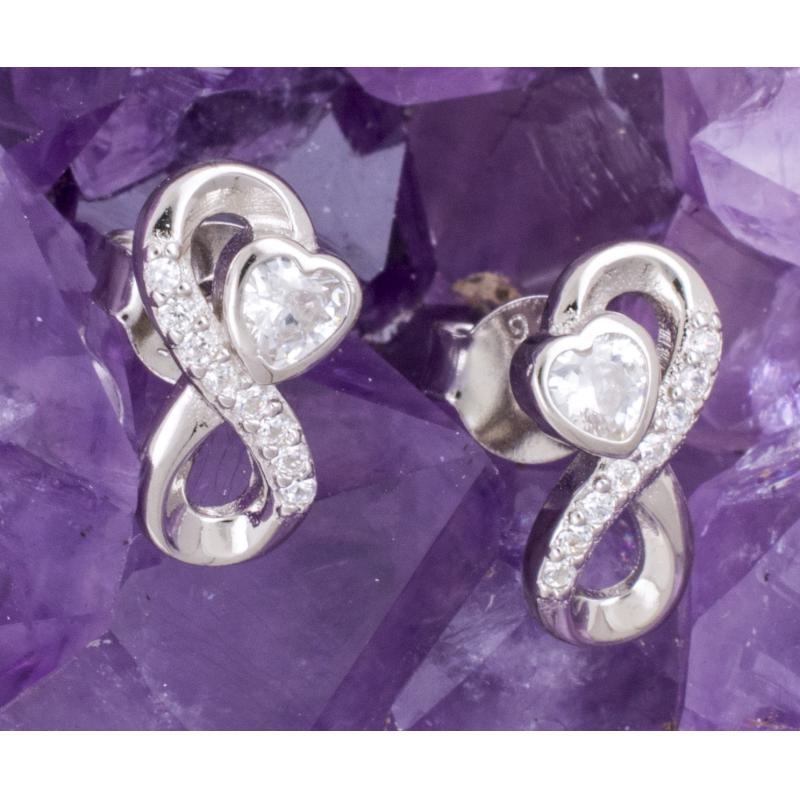 Pendientes Plata INFINITO CORAZON CIRCONITA 490