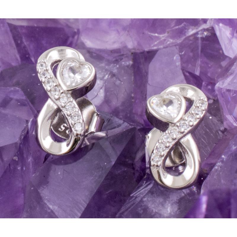 Pendientes Plata INFINITO CORAZON CIRCONITA 490