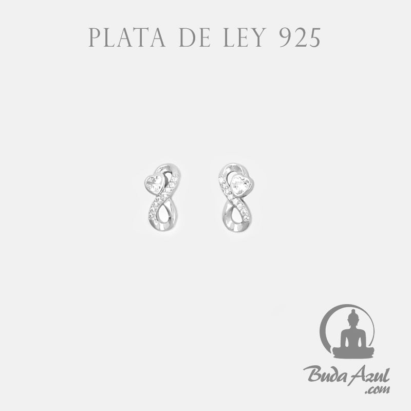 Pendientes Plata INFINITO CORAZON CIRCONITA 490