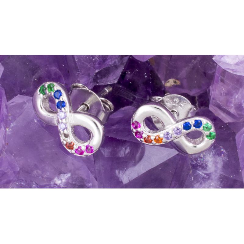 Pendientes Plata INFINITO CIRCONITAS COLORES 490