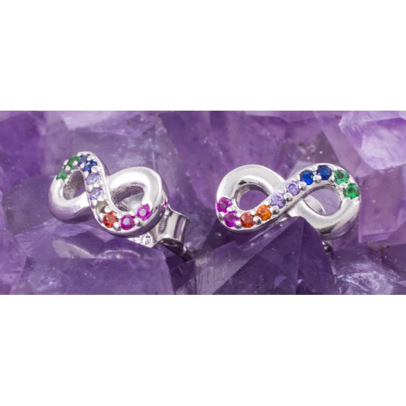Pendientes Plata INFINITO CIRCONITAS COLORES 490