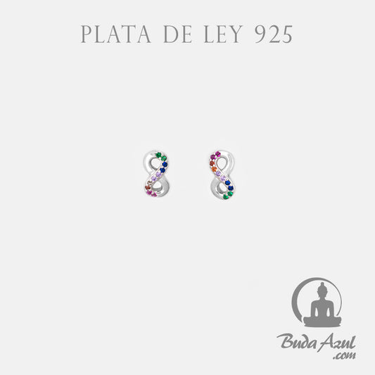 Pendientes Plata INFINITO CIRCONITAS COLORES 490
