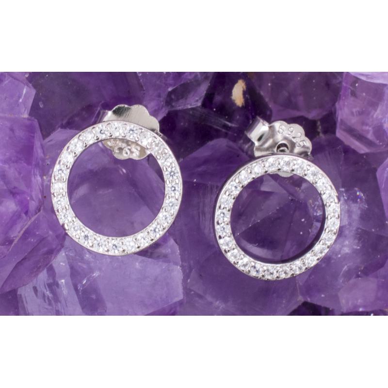 Pendientes Plata RUEDA GR. CIRCONITAS 490