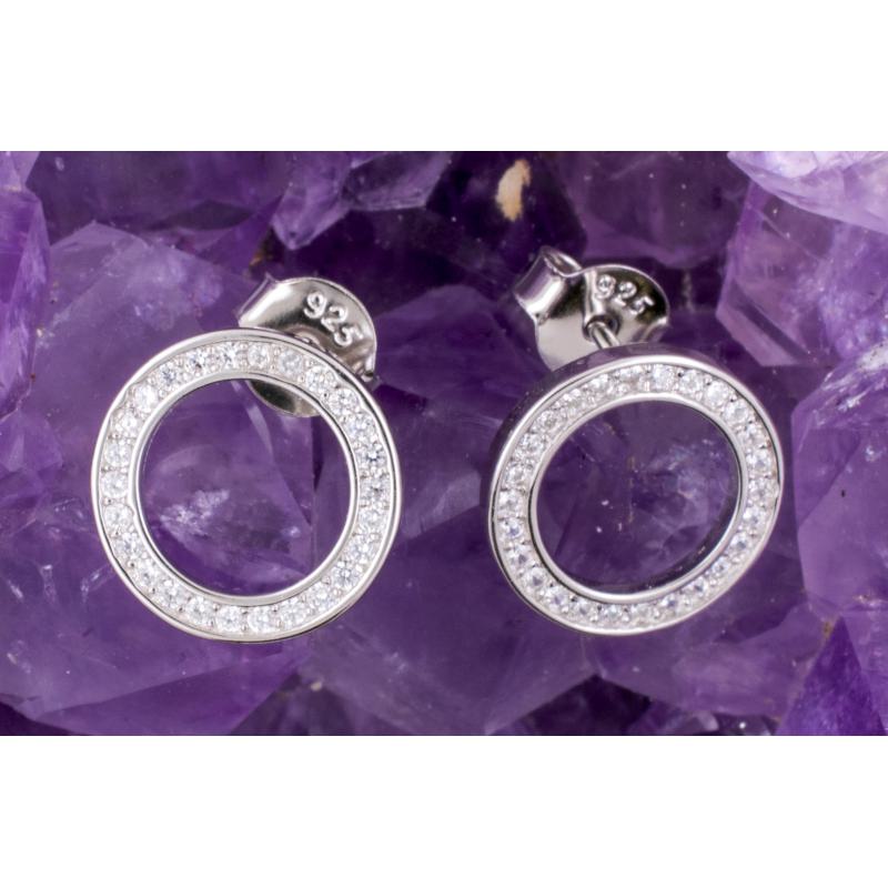 Pendientes Plata RUEDA CIRCONITAS 490