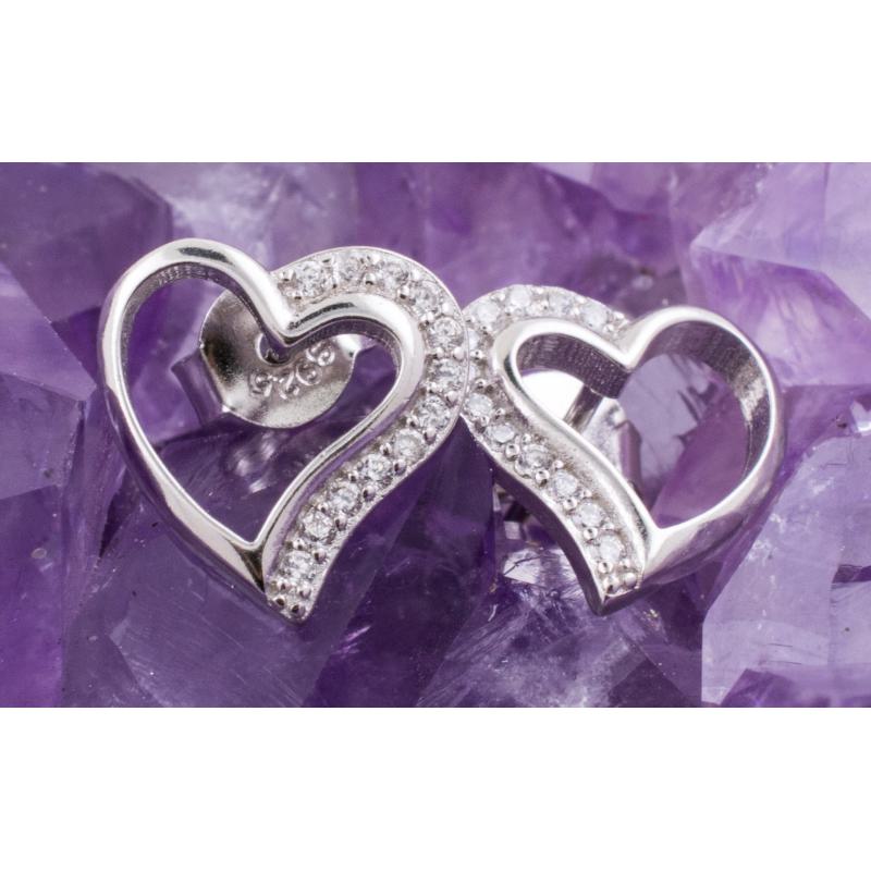 Pendientes Plata CORAZON MEDIO CIRCONITAS 490