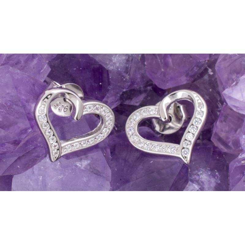 Pendientes Plata CORAZON CIRCONITAS 490