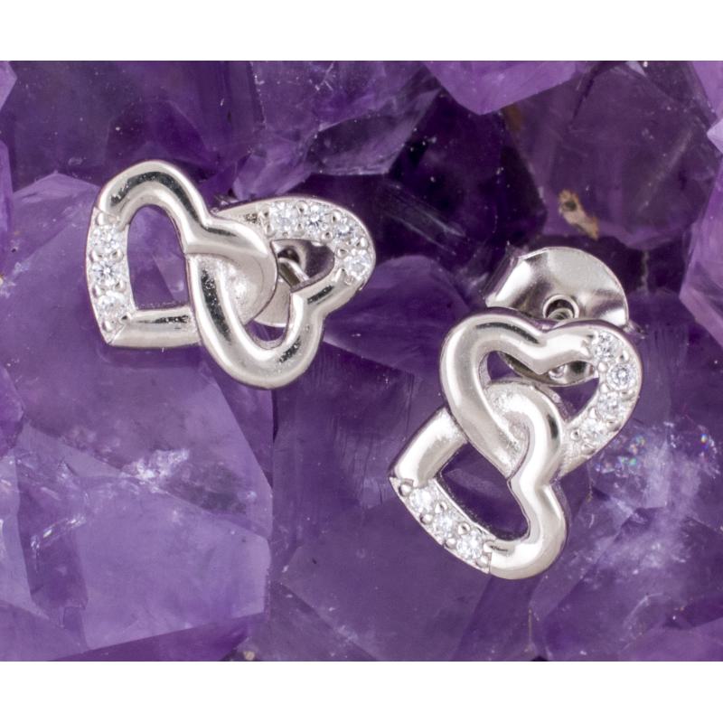 Pendientes Plata CORAZONES INFINITO CIRCONITA 490