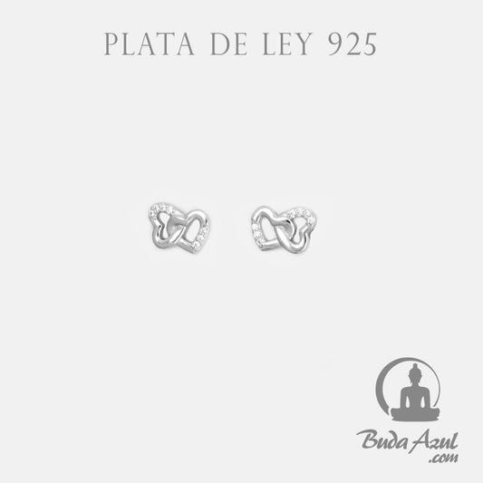 Pendientes Plata CORAZONES INFINITO CIRCONITA 490