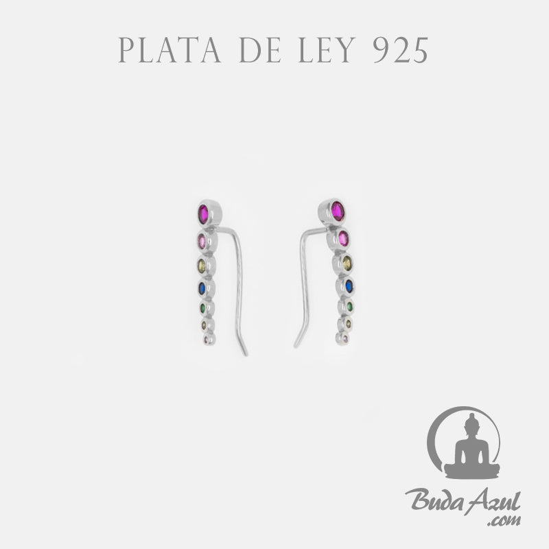 Pendientes Plata CIRCULOS CIRCONITAS COLORES 590